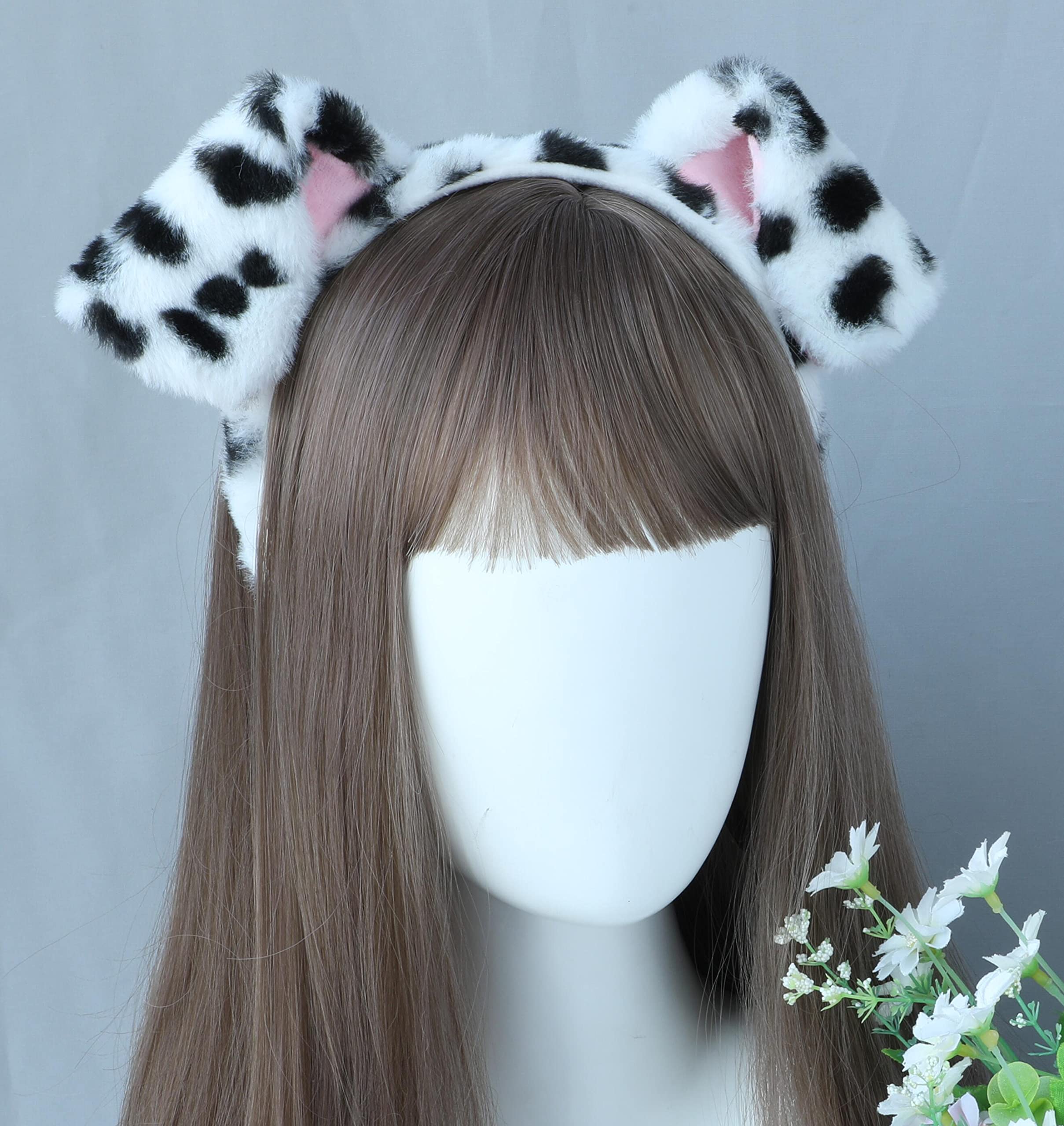 Amazon.co.jp: 犬耳 カチューシャ いぬ コスプレ (ホワイト×ブラック